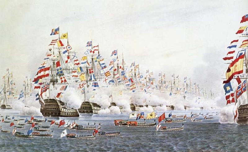 unknow artist Flottparad in Portsmouth the 23 Jun 1814 to remembrance of one besok of the presussiske king ochh the Russian emperor Germany oil painting art